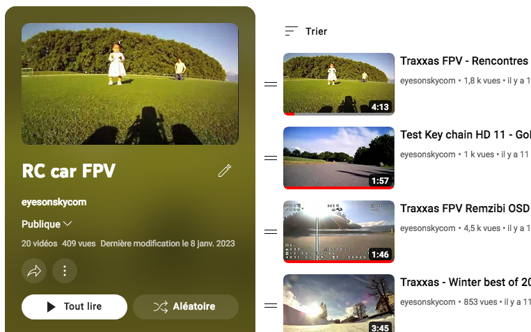 Toutes les vidéos voiture en FPV